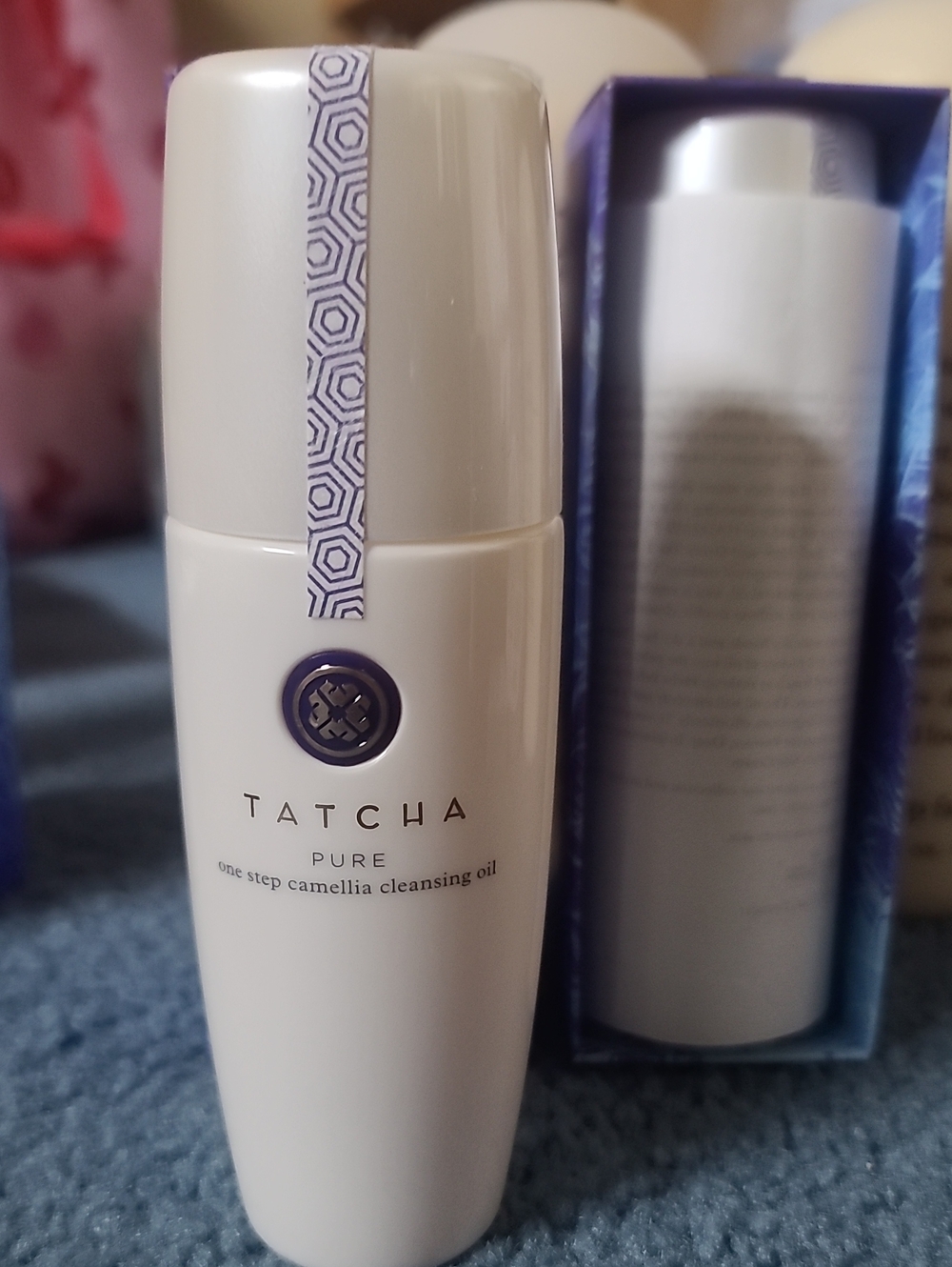 Tatcha Pure One Step Camellia Cleansing Oil — White with Purple Detail